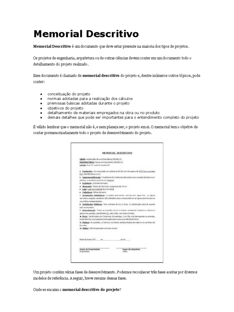 Como Elaborar Um Memorial Descritivo | PDF | Produto (negócios) | Museu