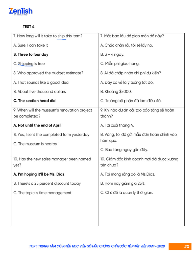 Test 4 - Part 2 Lí Do Sai | PDF