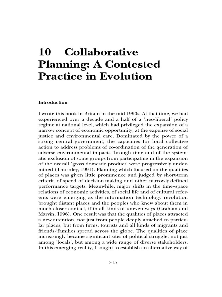 Collaborative Planning in Governance | PDF | Governance | Policy