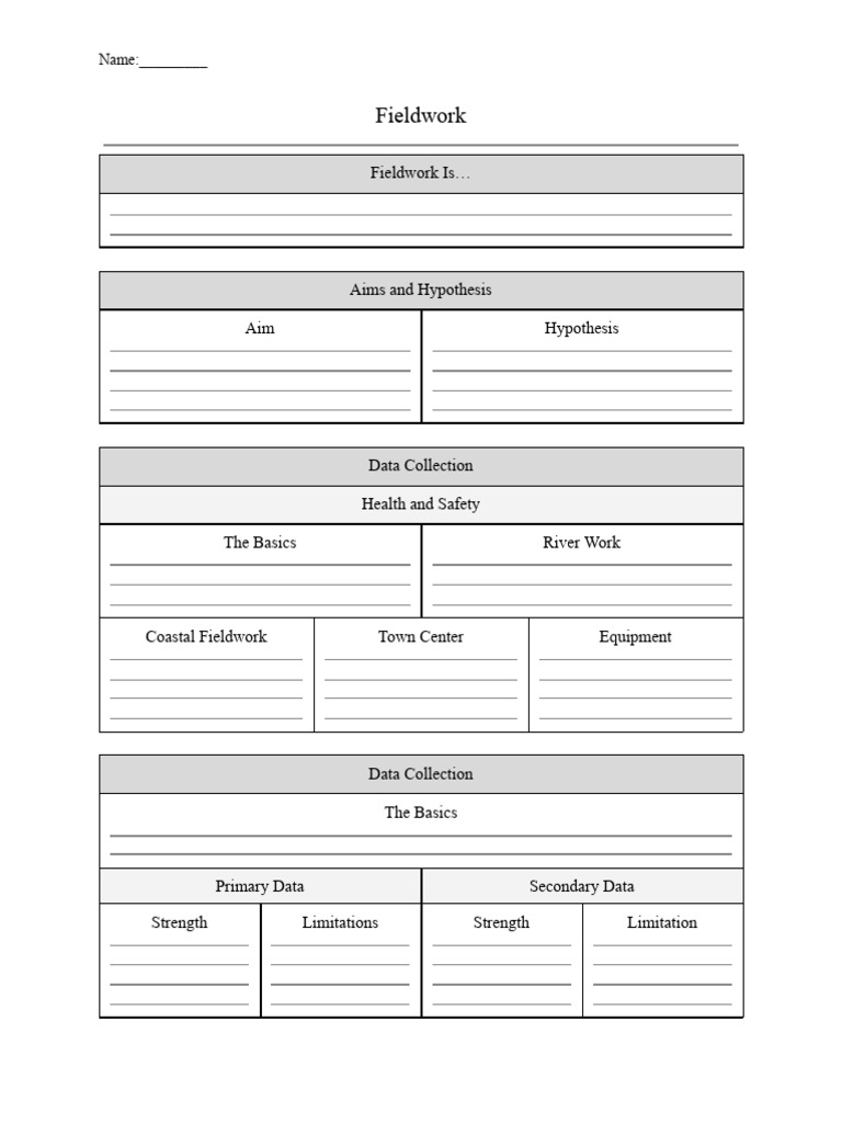 Fieldwork Data Collection and Analysis Guide | PDF