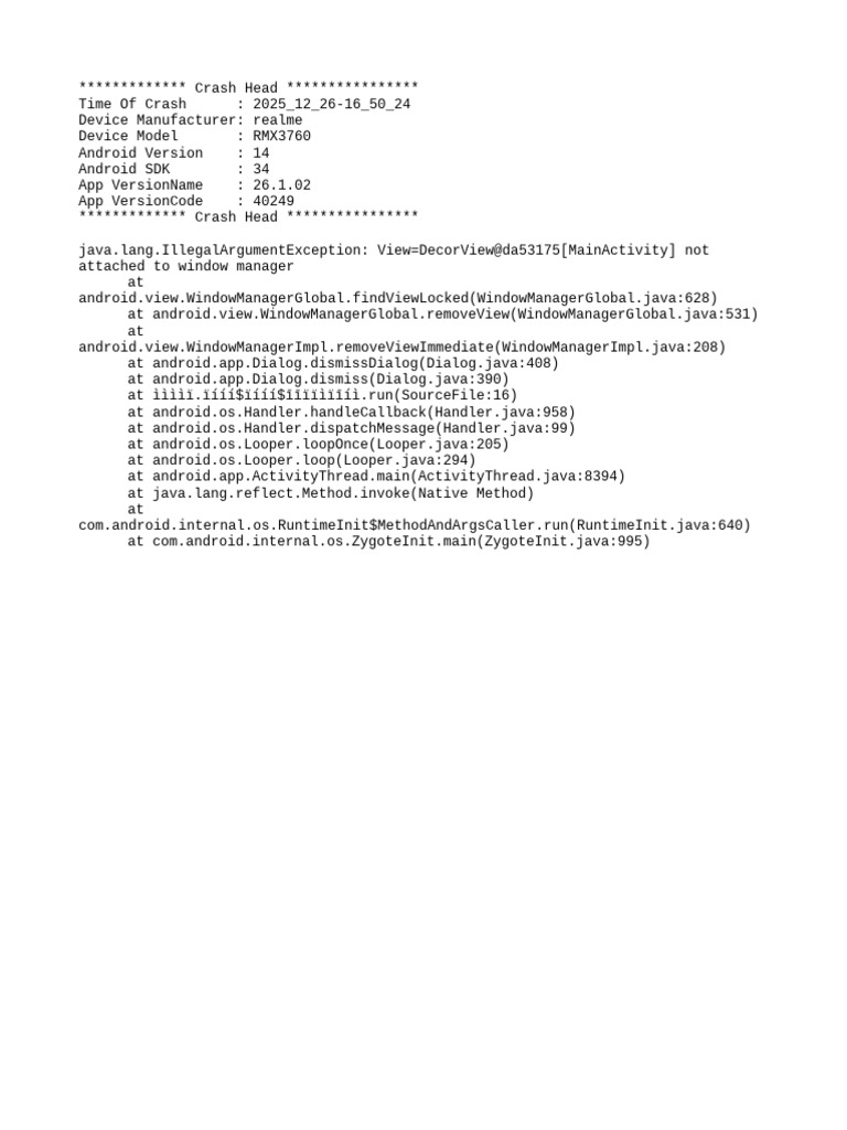 Realme RMX3760 Crash Log Analysis | PDF