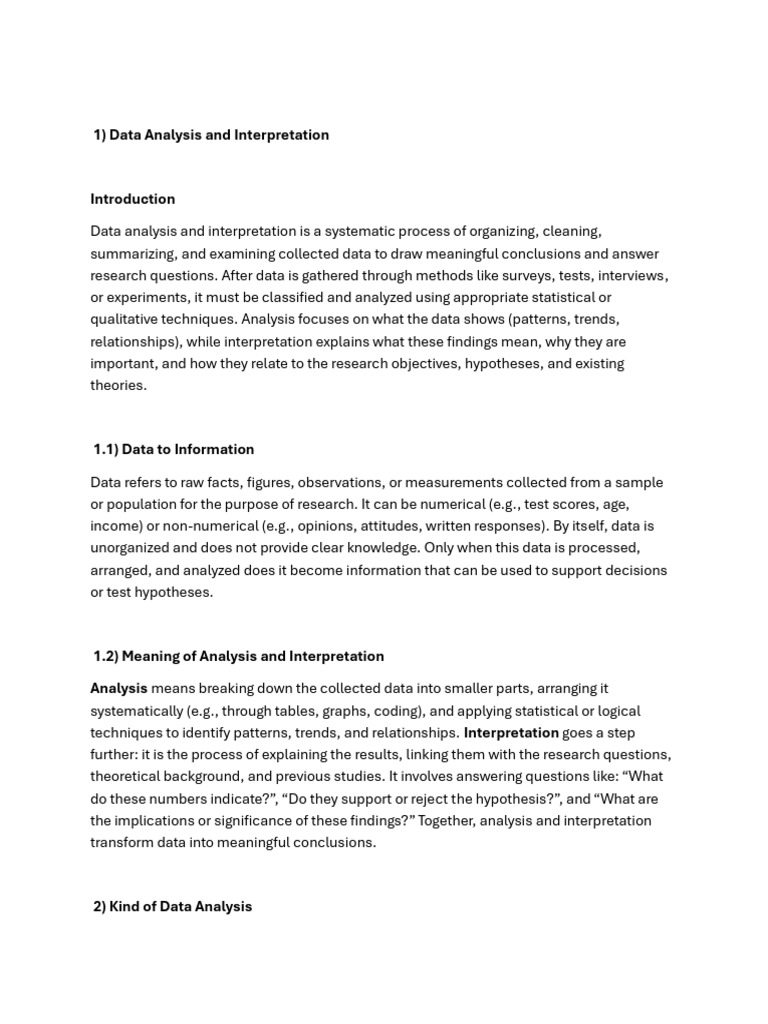 Data Analysis and Interpretation Guide | PDF | Statistics | Data Analysis