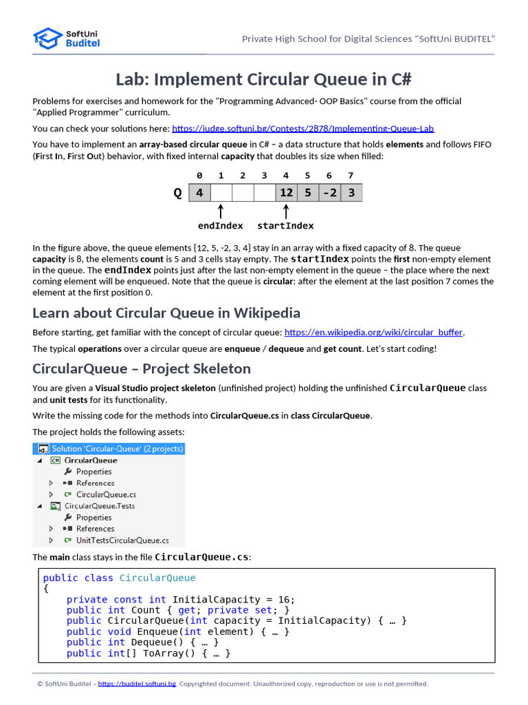 C# Circular Queue Implementation Guide | PDF | Queue (Abstract Data ...