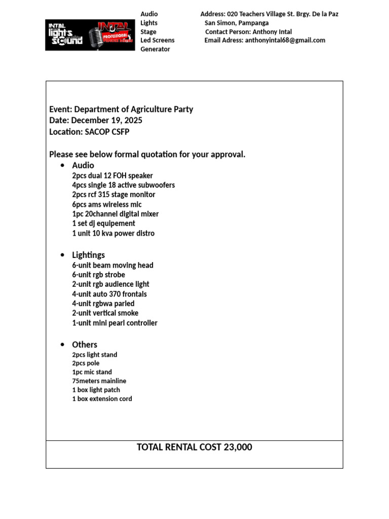 Audio-Visual Quotation for Event | PDF