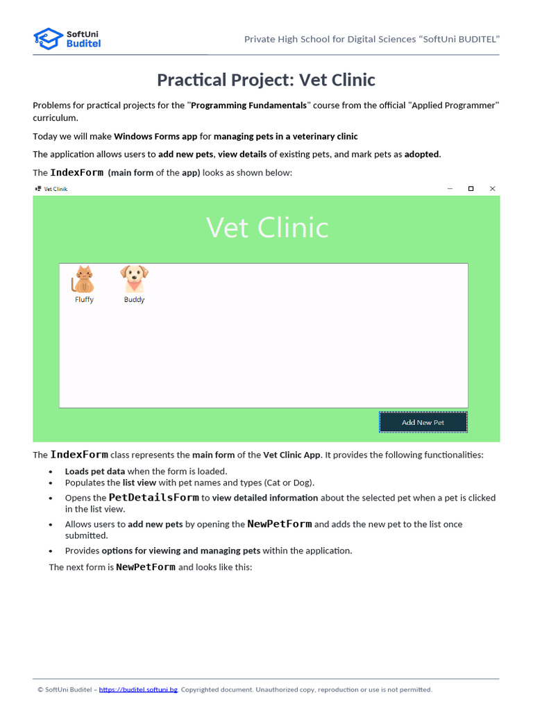 Vet Clinic App: C# Windows Forms Guide | PDF | Computer File | Boolean ...