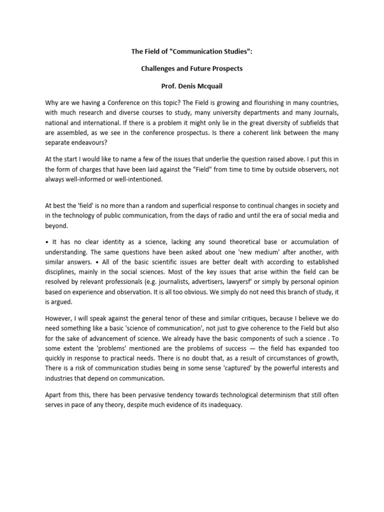 Future of Communication Studies | PDF | Communication | Science
