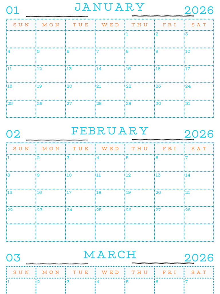2026 Monthly Calendar Layout | PDF