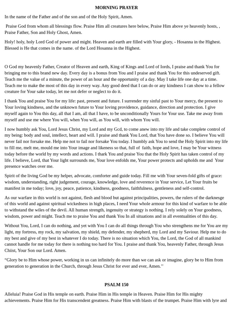 Morning and Night Prayer Guide | PDF | Prayer | God The Father