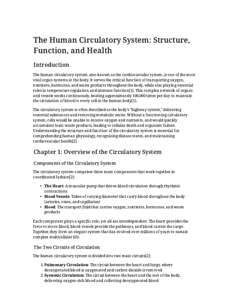 Human Circulatory System Overview | PDF | Heart Valve | Heart