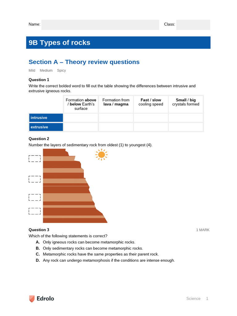 Types of Rocks: Igneous, Sedimentary, Metamorphic | PDF | Rock (Geology ...