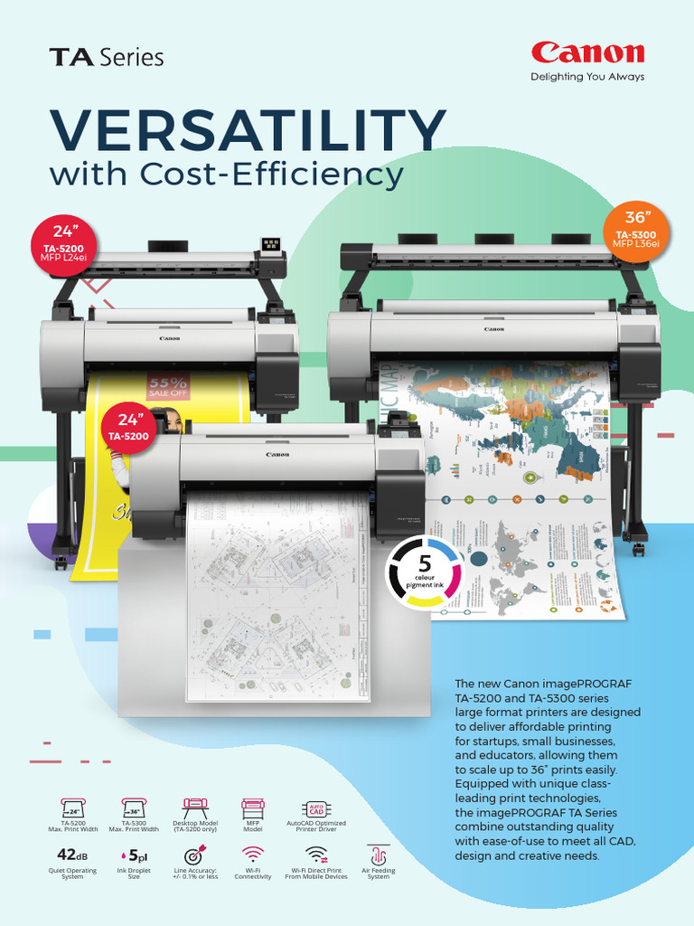 Canon TA Series Printers Overview | PDF | Image Scanner | Printer ...