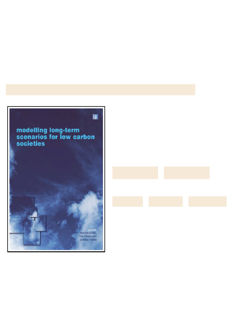 Modelling Longterm Scenarios For Low Carbon Societies Climate Policy ...
