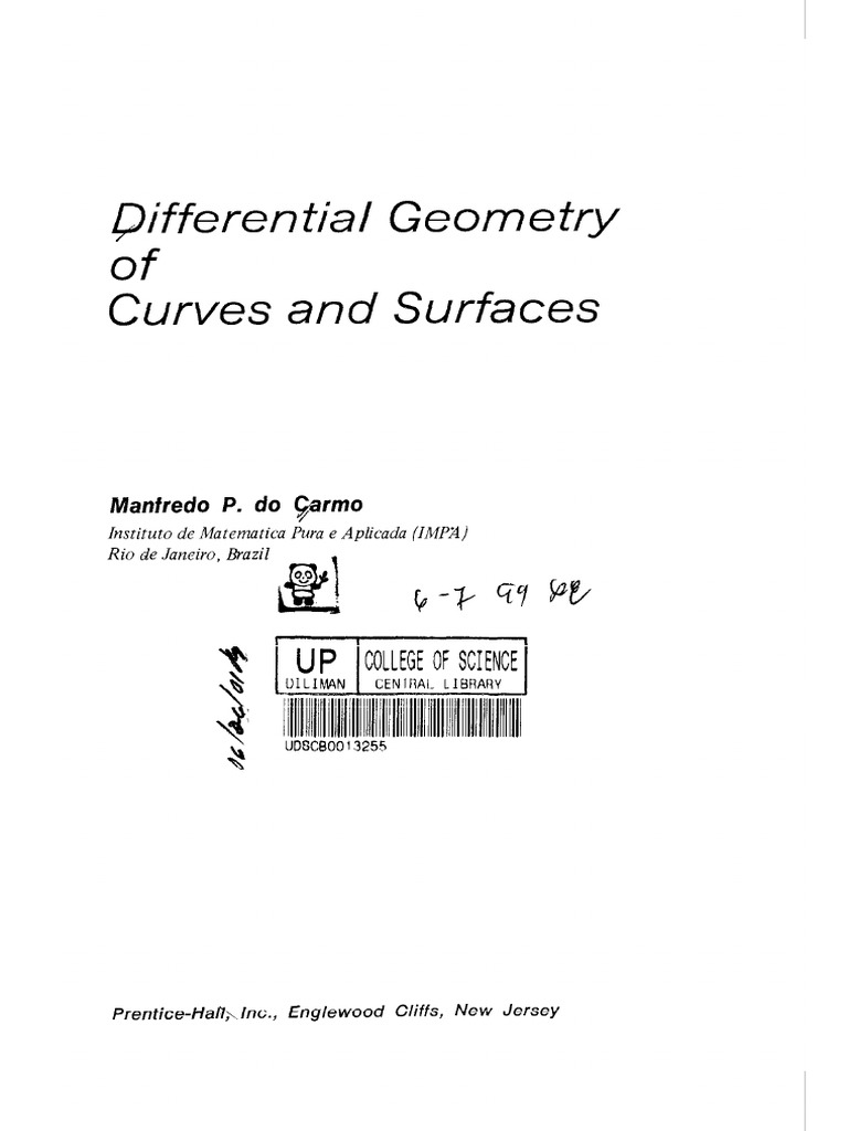 Do Carmo - Differential Geometry of Curves and Surfaces | PDF