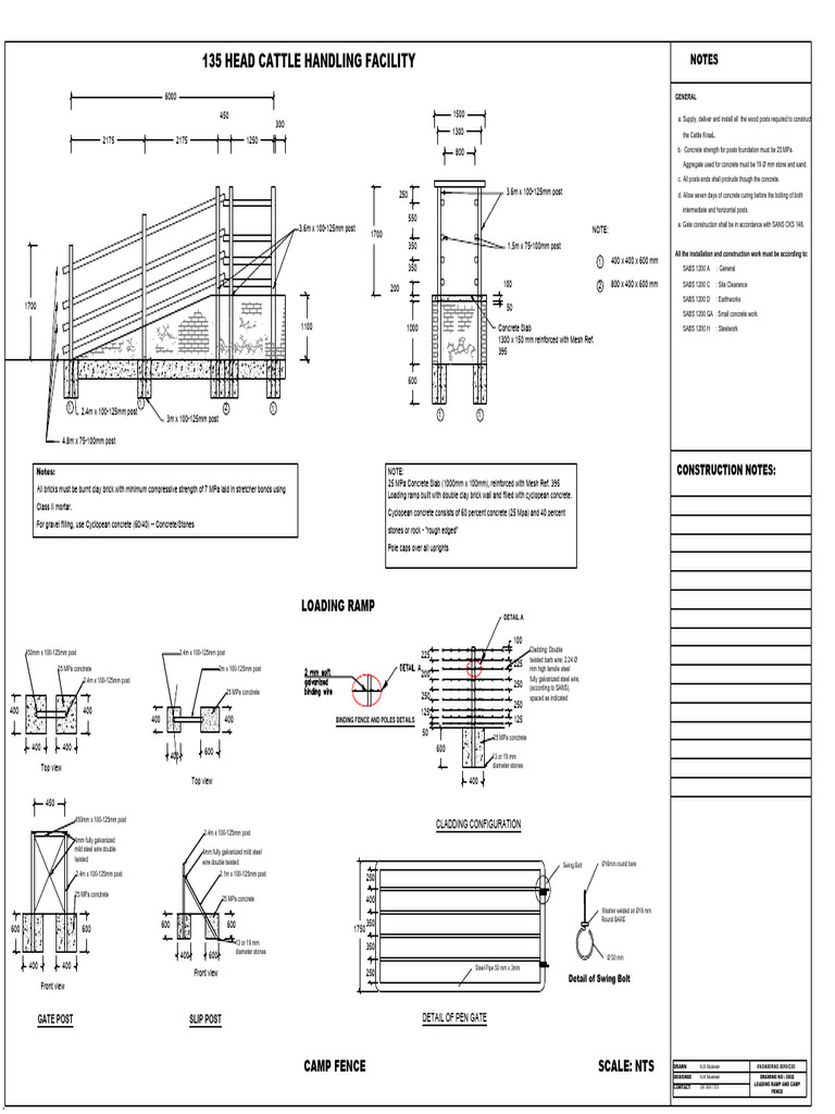 Loading Ramp and Camp Fence Design | PDF | Concrete | Brick