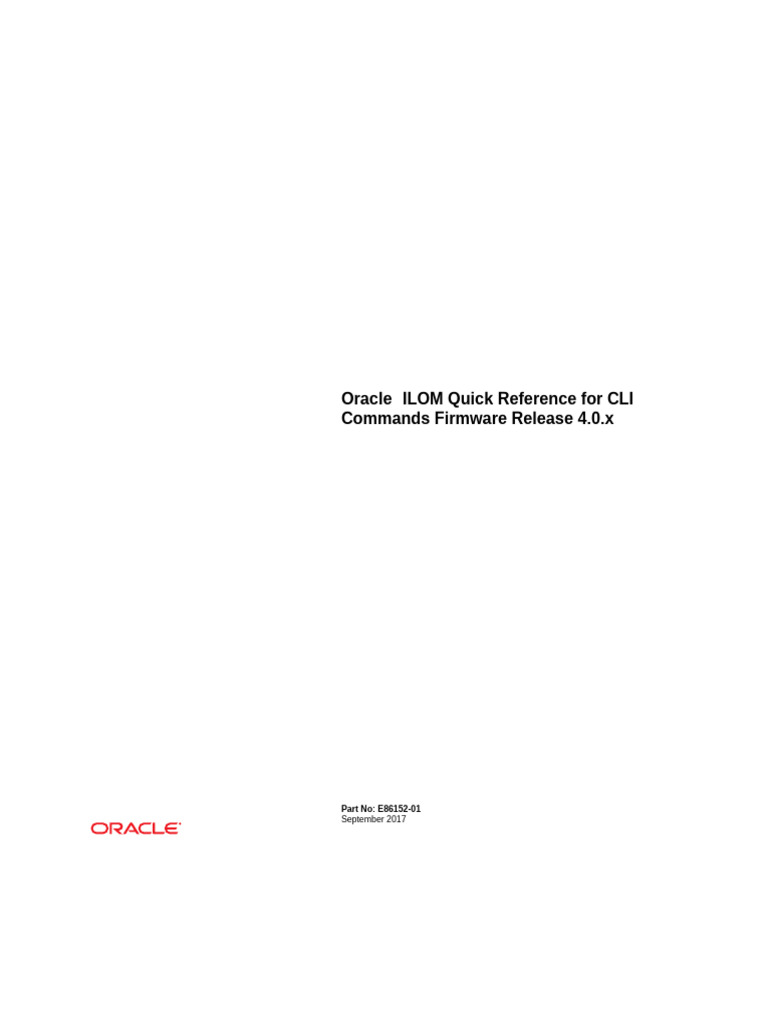 Référence rapide CLI Oracle ILOM 4.0.x | PDF | Logiciel | Base de ...