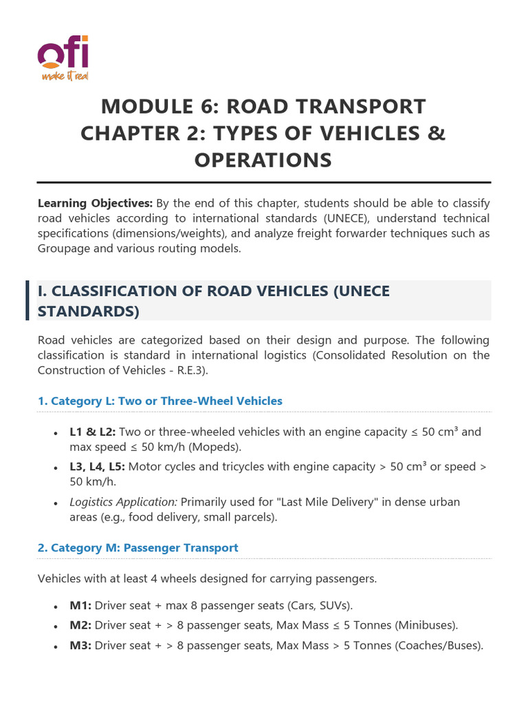 Types of Road Vehicles and Operations | PDF | Cargo | Truck