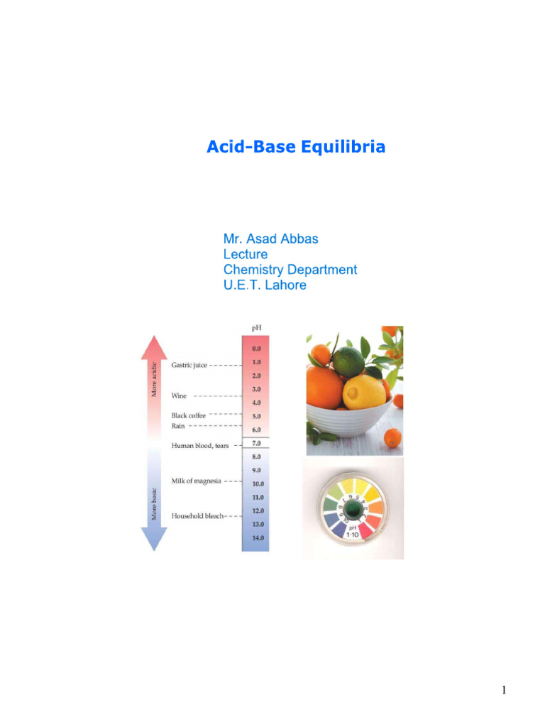 Acid Base Equilibria | PDF