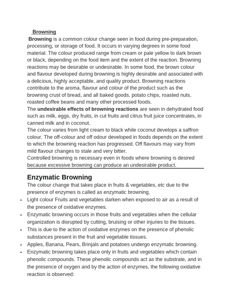 enzymatic browning | PDF | Food Science | Chemistry