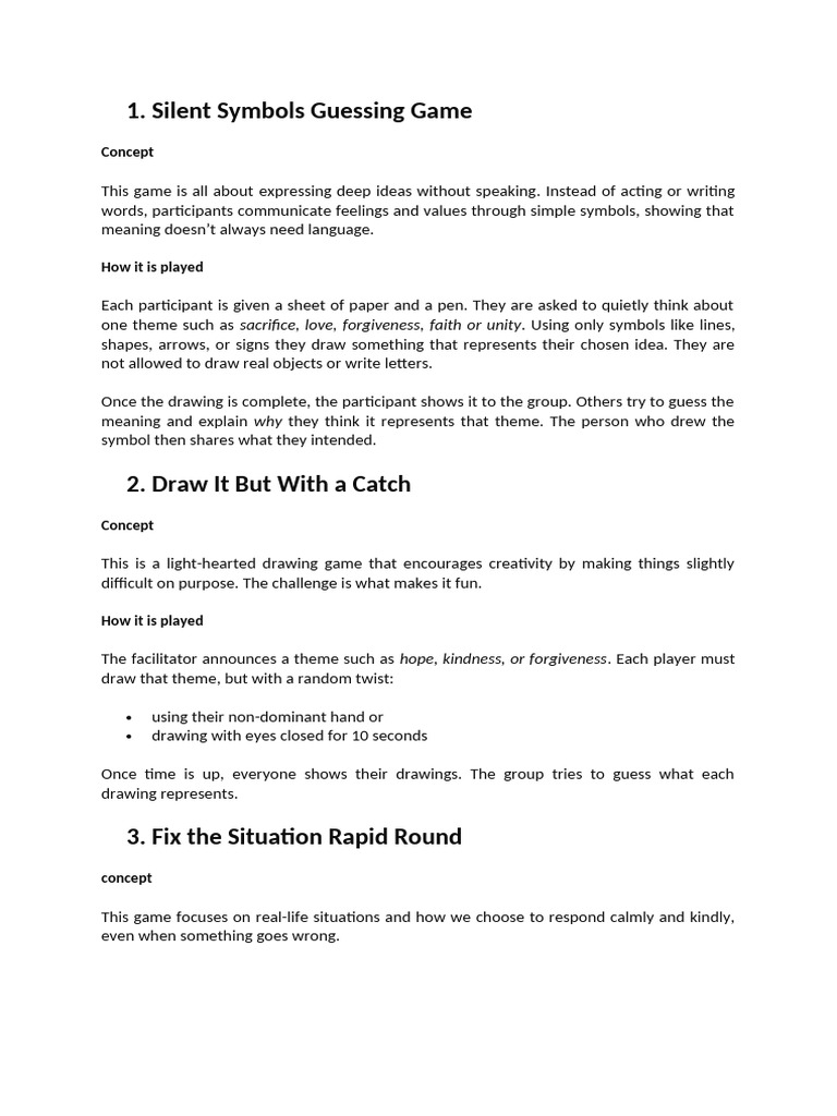 Creative Communication Games for Groups | PDF