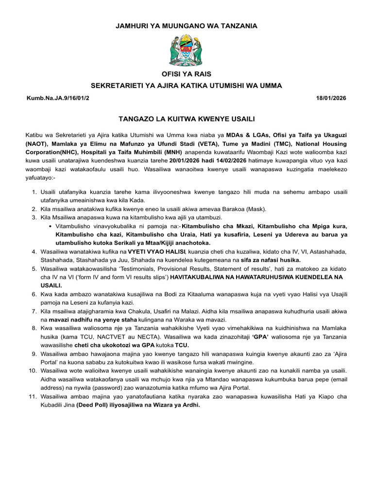20261801522144call for Interview - Additional Candidates | PDF
