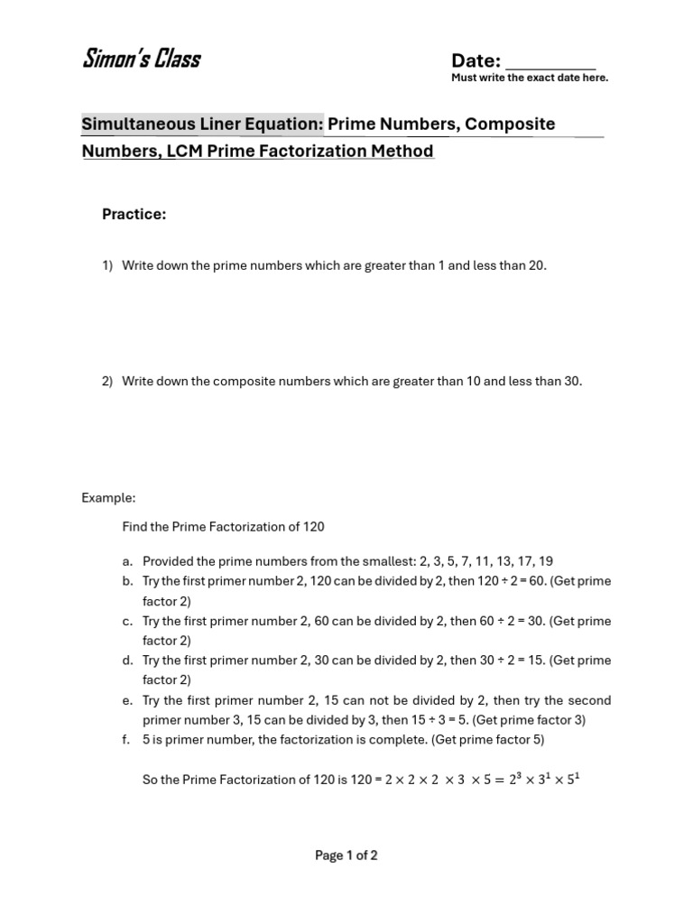 Prime Factorization and Number Types Guide | PDF