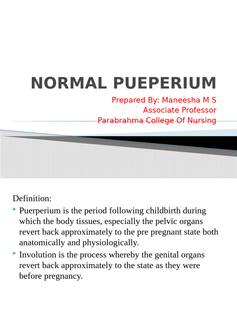 Understanding Normal Puerperium Process | PDF | Childbirth | Postpartum ...