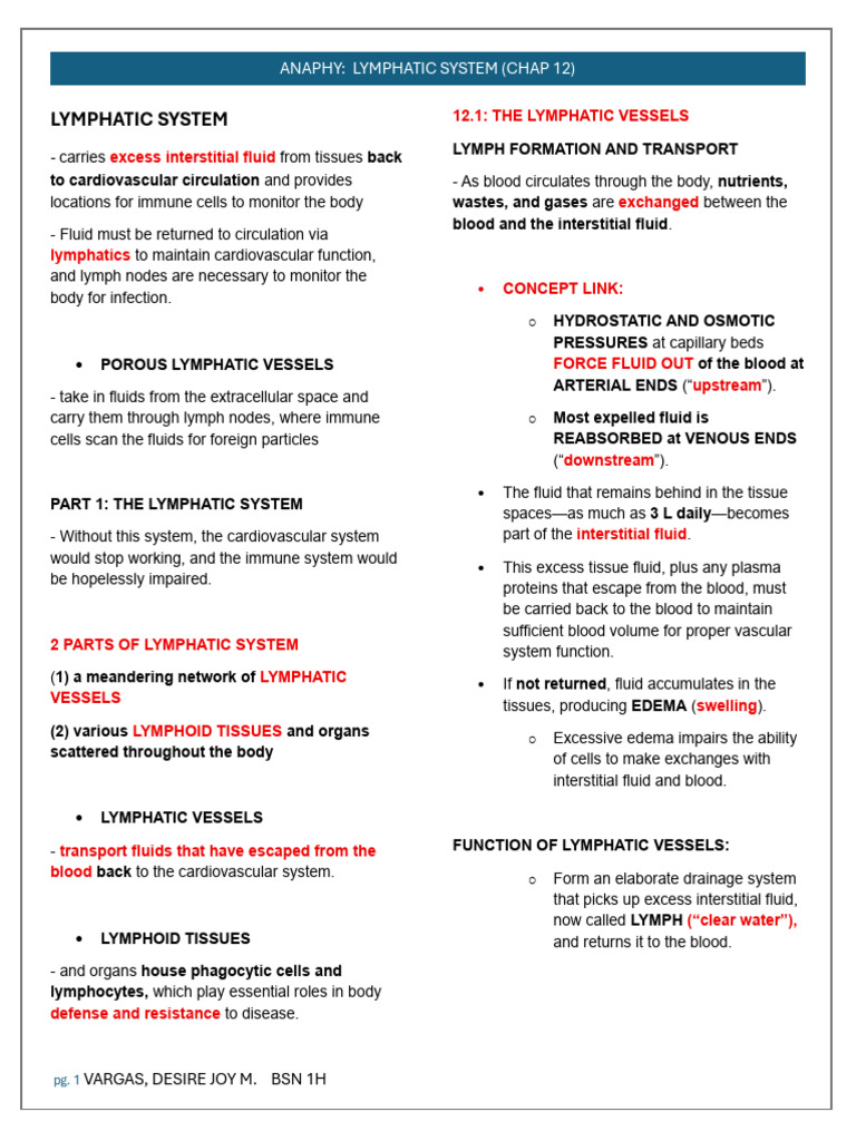 Overview of the Lymphatic System | PDF | Lymph | Lymph Node
