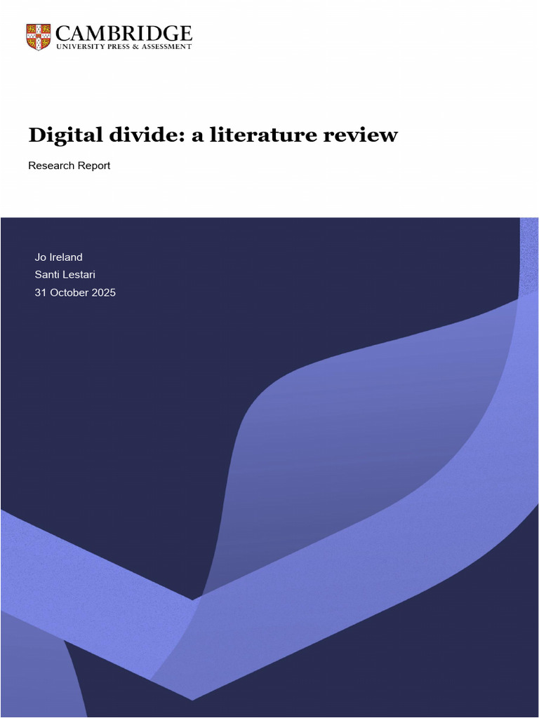 745788 Digital Divide a Literature Review | PDF | Intersectionality ...