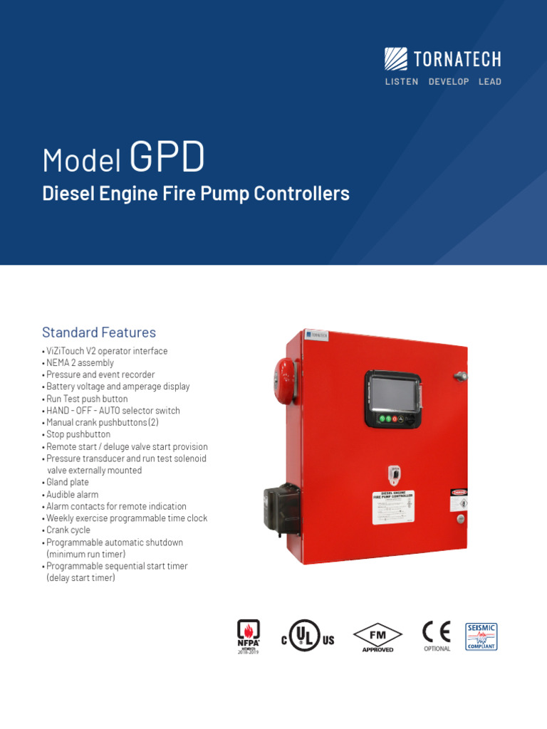 Diesel Engine Fire Pump Controllers | PDF | Battery Charger ...