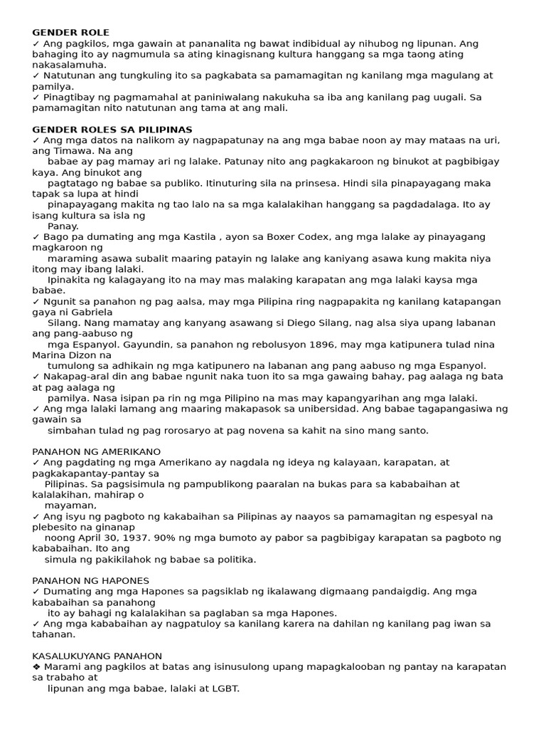Gender Role | PDF