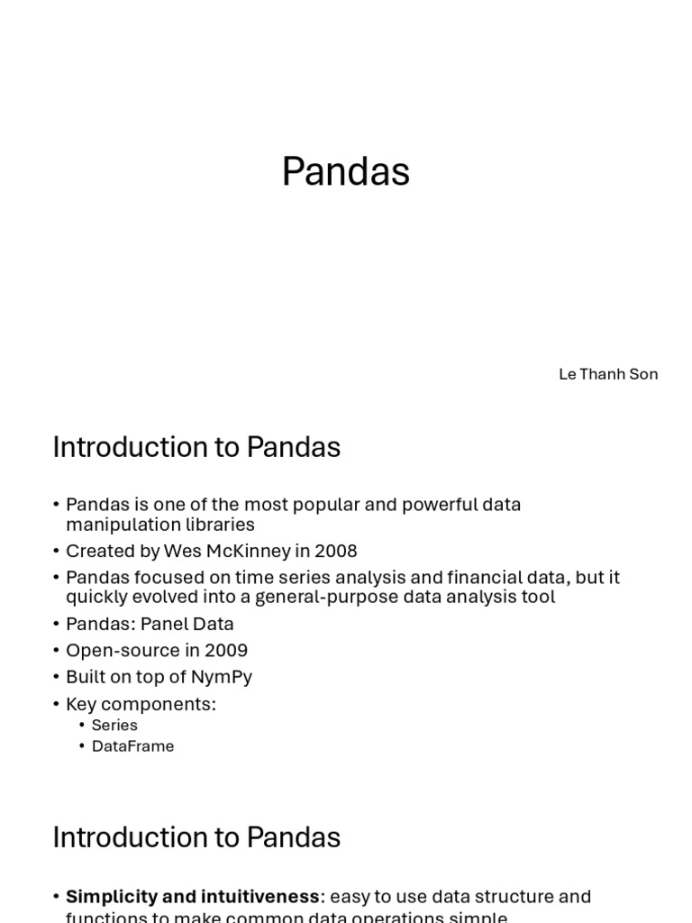 Introduction to Pandas Data Analysis | PDF | Computer Programming ...