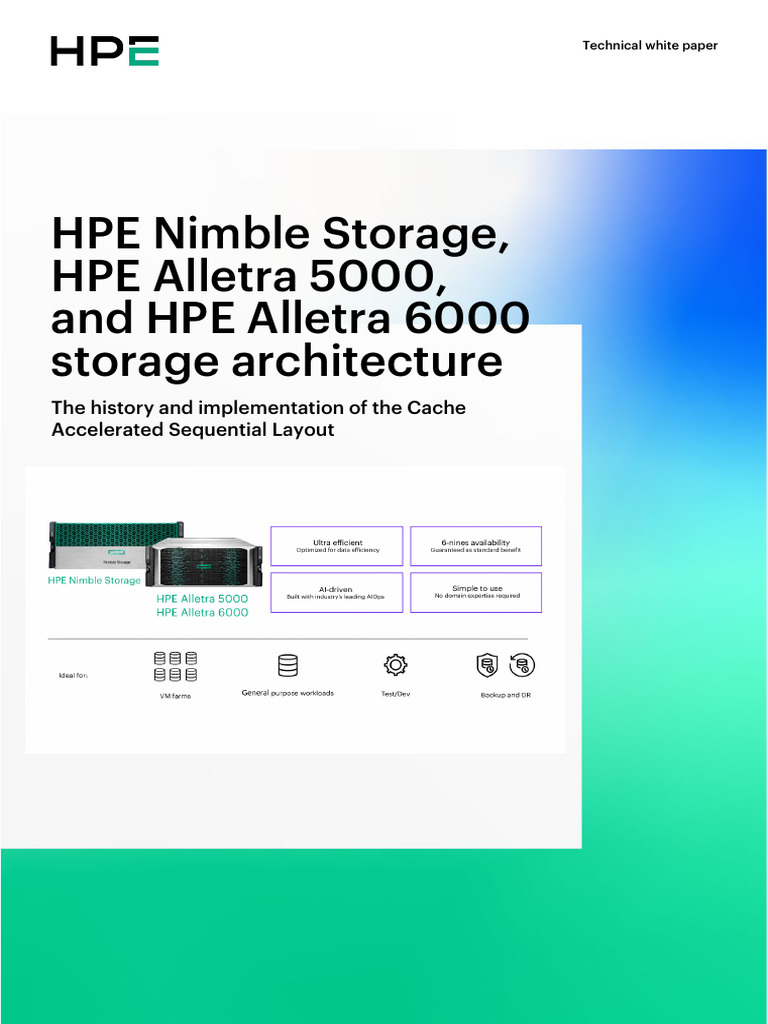 HPE Nimble Storage, HPE Alletra 5000, And HPE Alletra 6000 Storage ...