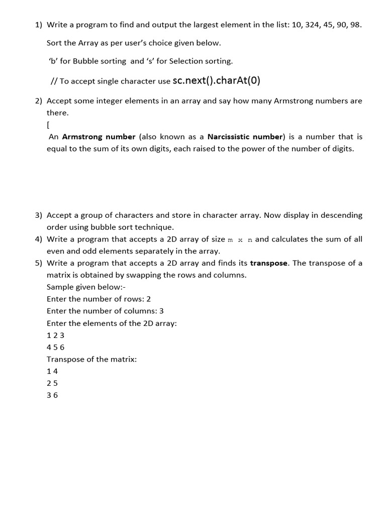Array Exercise 27-3-25 | PDF