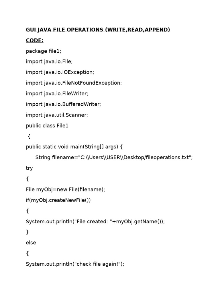 Java GUI File Operations Guide | PDF