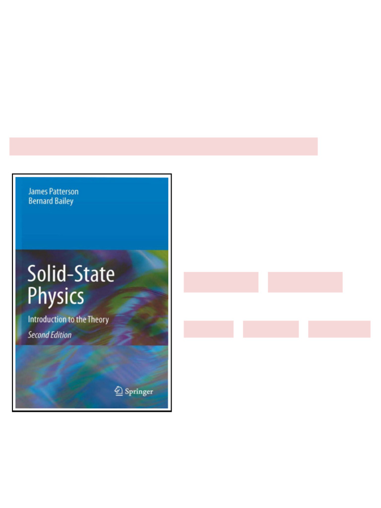Solid state Physics Introduction to the Theory Second Edition James D ...