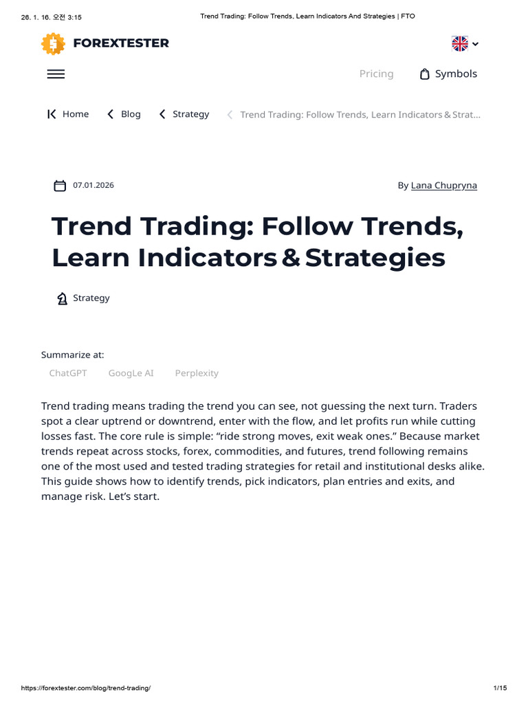 Trend Trading_ Follow Trends, Learn Indicators and Strategies _ FTO ...