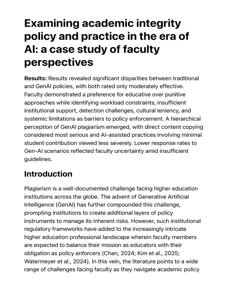 AI's Impact on Academic Integrity Policies | PDF | Plagiarism ...