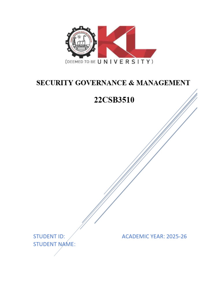 Security Governance & Management Lab Guide | PDF | Computer File ...