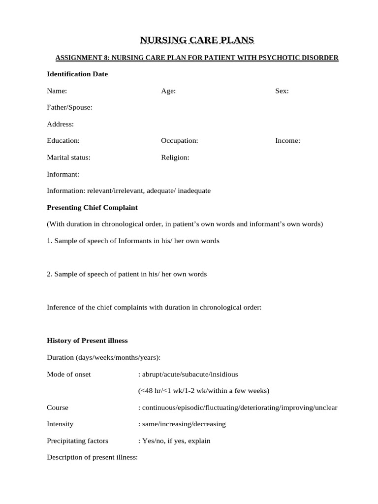 Nursing Care Plans,Cs,Cp | PDF | Abnormal Psychology | Medicine