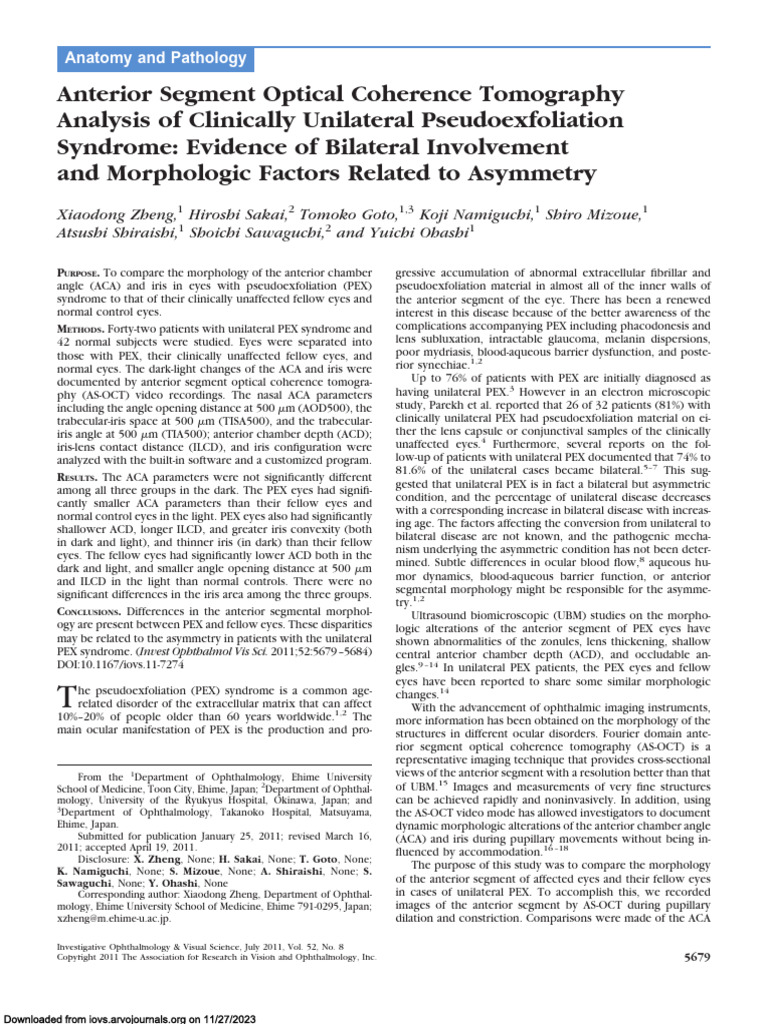 Pxf Inv Ophthal | PDF | Glaucoma | Eye