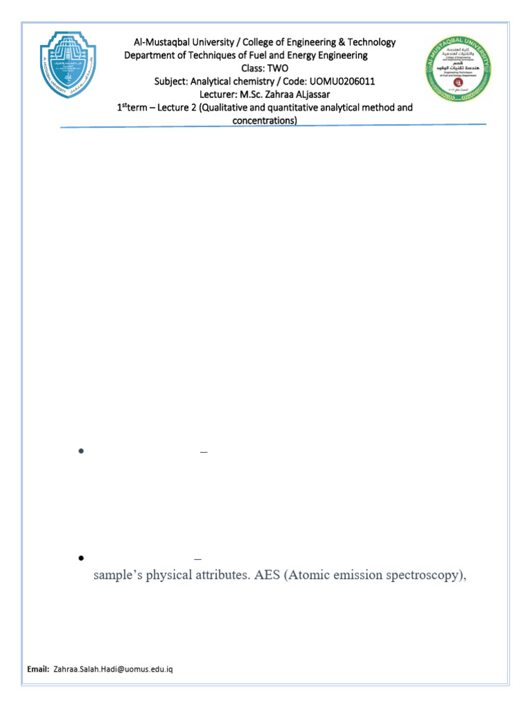 Qualitative vs Quantitative Analysis in Chemistry | PDF | Analytical ...