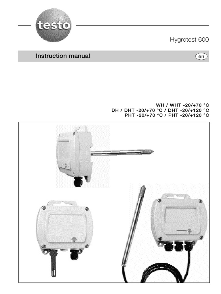 Testo Hygrotest 600 Instruction Manual 1475310348 | PDF | Electrical ...