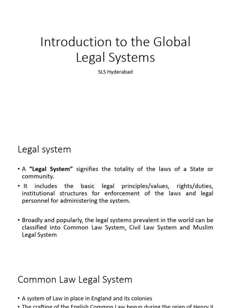 Overview of Global Legal Systems | PDF | Precedent | Common Law