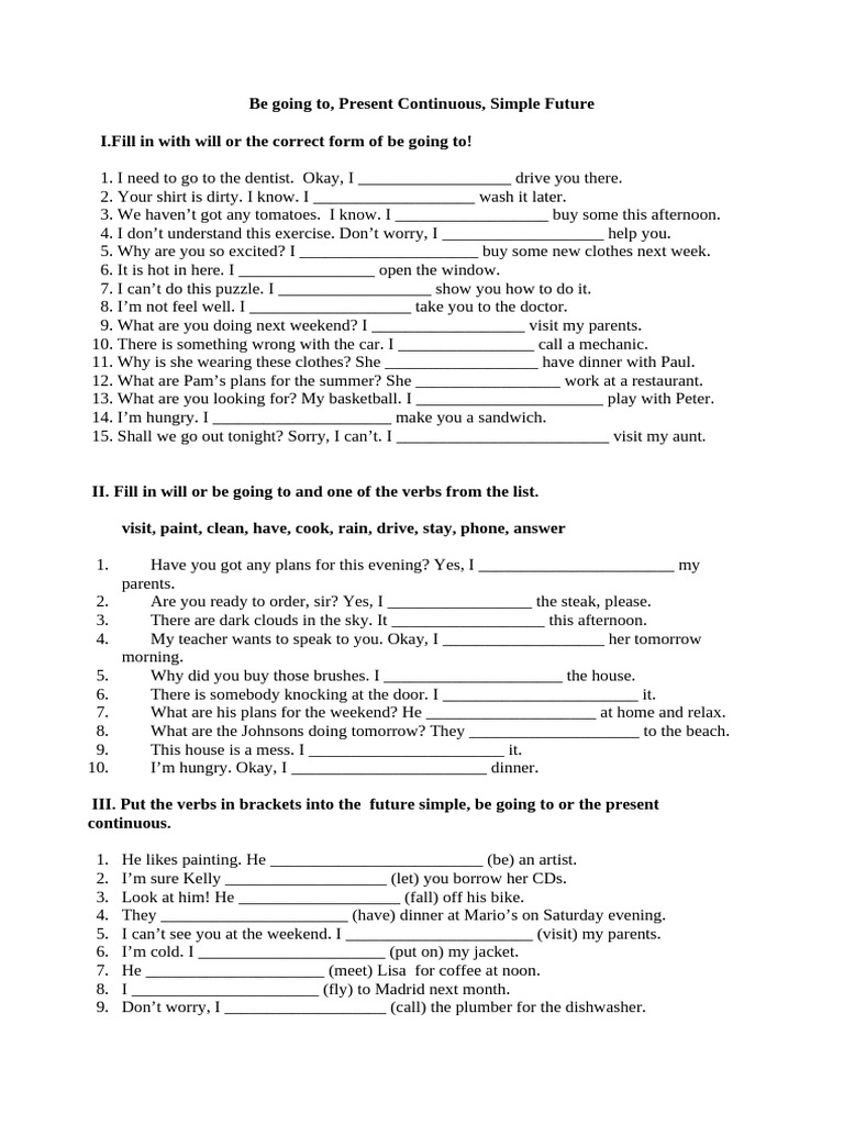 Future Tense Practice Exercises | PDF