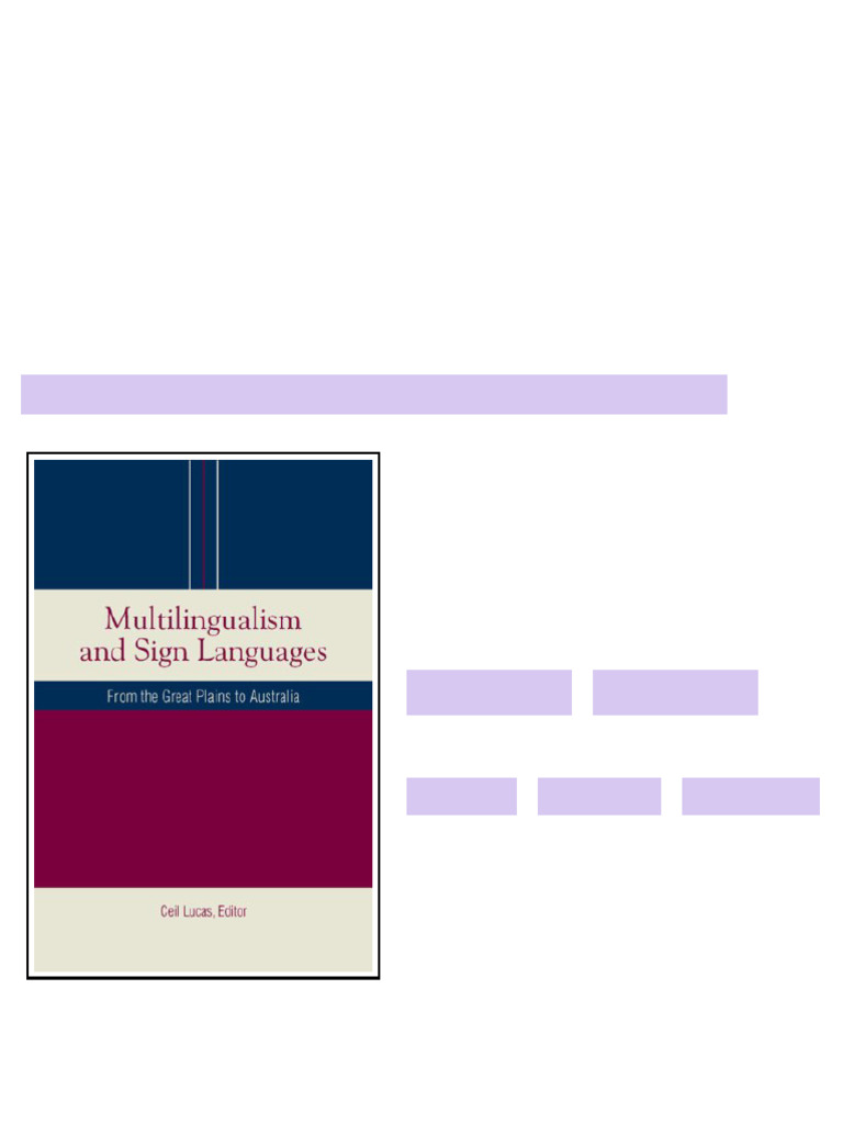 (Ebook) Multilingualism and Sign Languages: From the Great Plains to ...