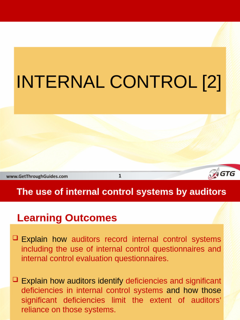 CAC4103 Internal control 2 | PDF | Internal Control | Audit