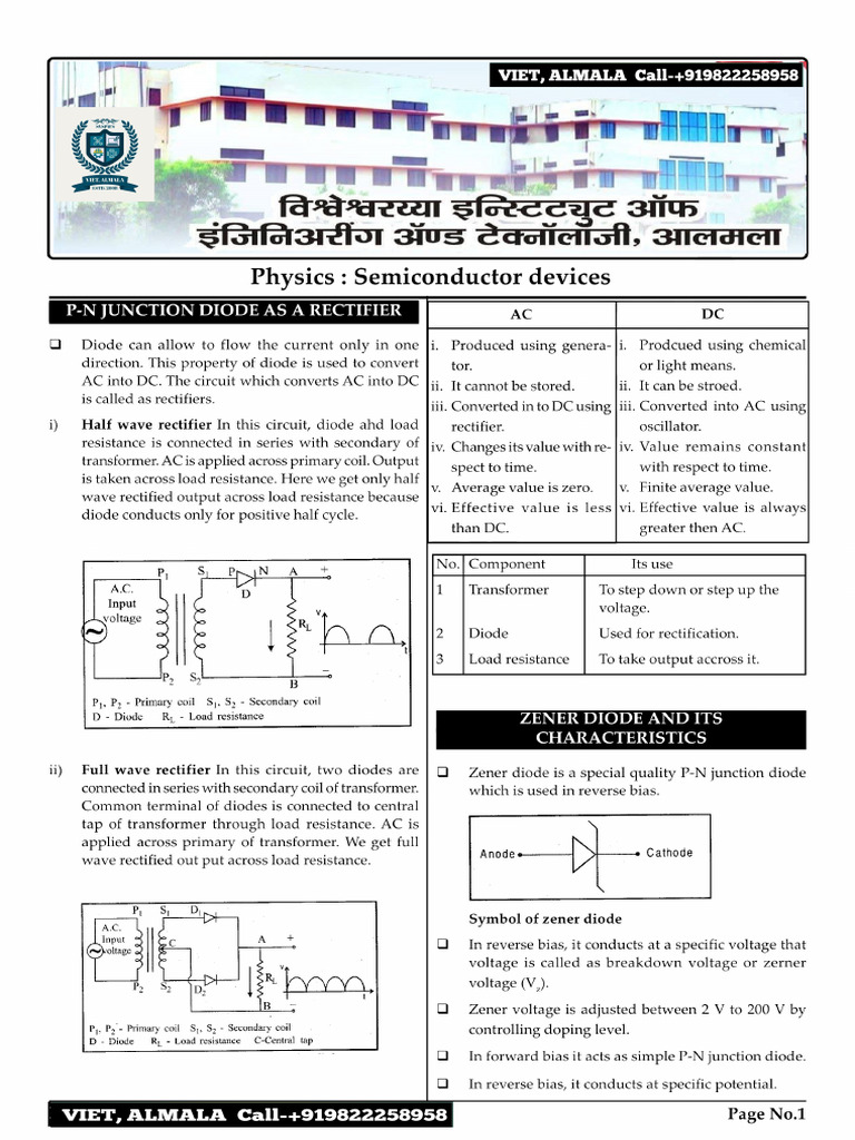 12th - 16 Semiconductor Devices | PDF