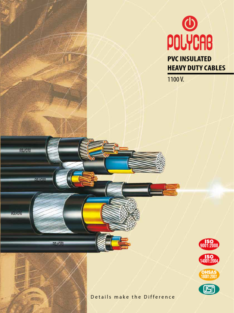 PVC Insulated Heavy Duty Cables Data | PDF | Electrical Conductor | Wire