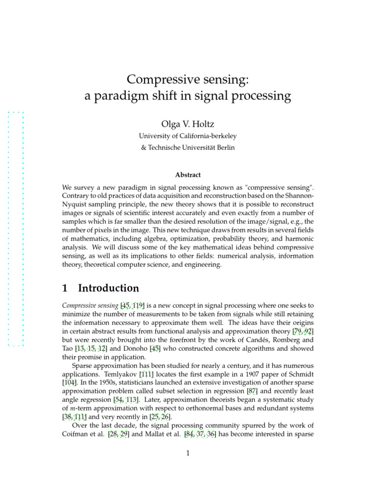 Compressive Sensing in Signal Processing | PDF | Matrix (Mathematics ...