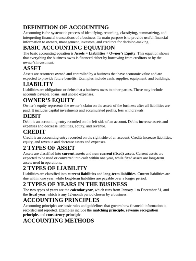Comprehensive Accounting Concepts Explained | PDF | Debits And Credits ...